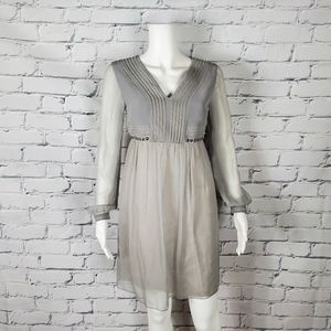 Alberta Ferretti Grey Silk Dress